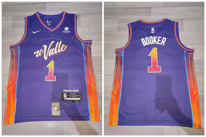 Suns 1 Devin Booker Purple Nike 2023-24 City Edition Swingman Jersey,We sell and wholesale Suns 1 Devin Booker Purple Nike 2023-24 City Edition Swingman Jersey on line form chian!
